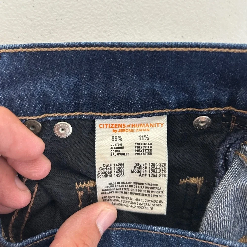 Citizens of Humanity Dylan Boy Jeans Womens 28 Blue Drop Rise Cropped 1254-876